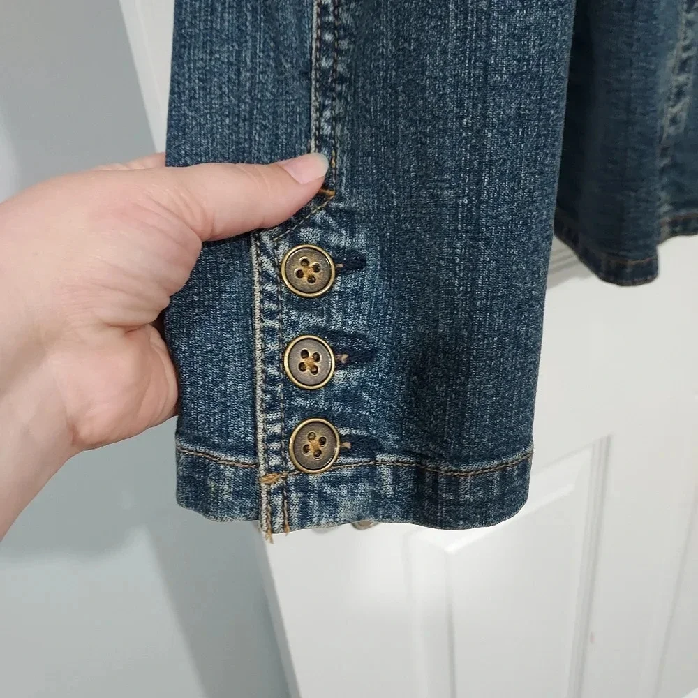 St. John's Bay Medium Wash Denim Long Sleeve Jacket in Size XL